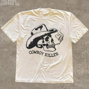 Cowboy Skull Shirt, Western Gothic Tee, Outlaw Aesthetic Graphic Tee